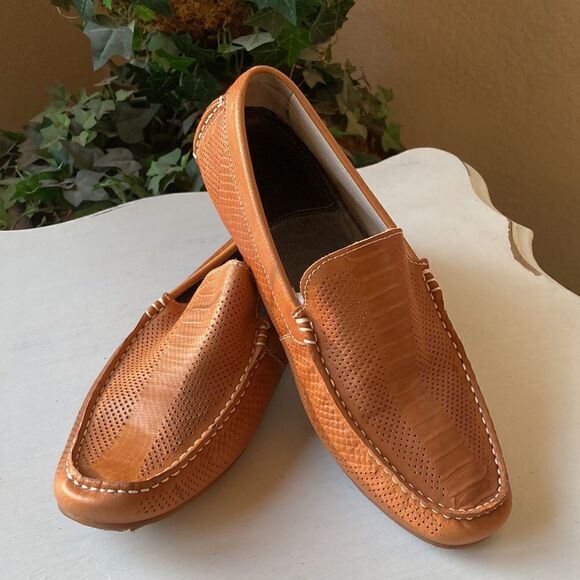 Zanzara Perforated Men’s Leather Slip-On Riding Loafer Size 8.5 main image 9
